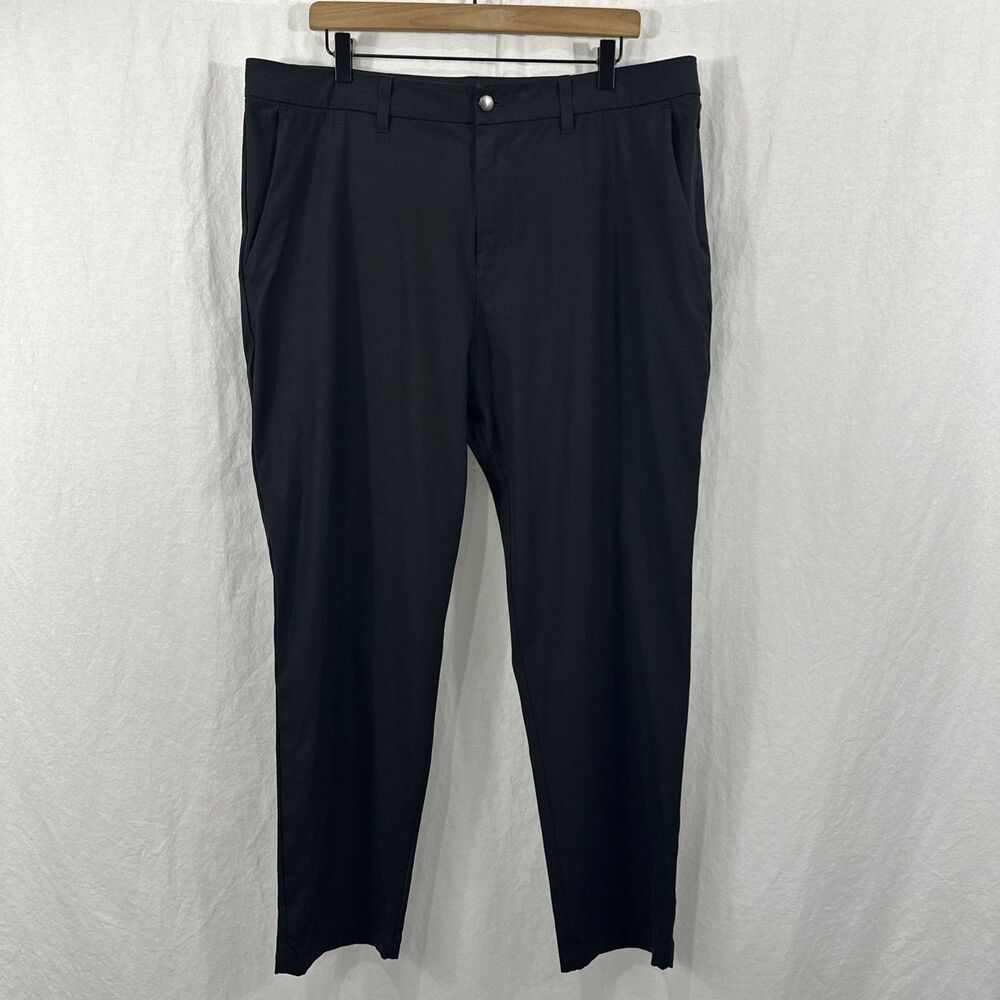 Lululemon ABC Classic-Fit Black Trouser Pants Mens Sz 38 Golf Career Preppy
